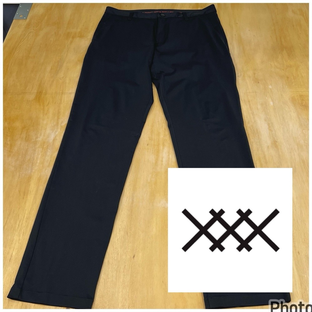 Rhone Commuter Pants Mens 33x32 Slim Fit Straight Leg Black Stretch Chinos